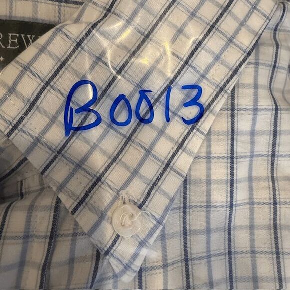 J. Crew Button Down Shirt Blue White Windowpane Plaid Preppy Size Medium - Picture 10 of 10